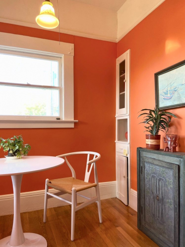 Finished cabinetry and window molding in a residential home.